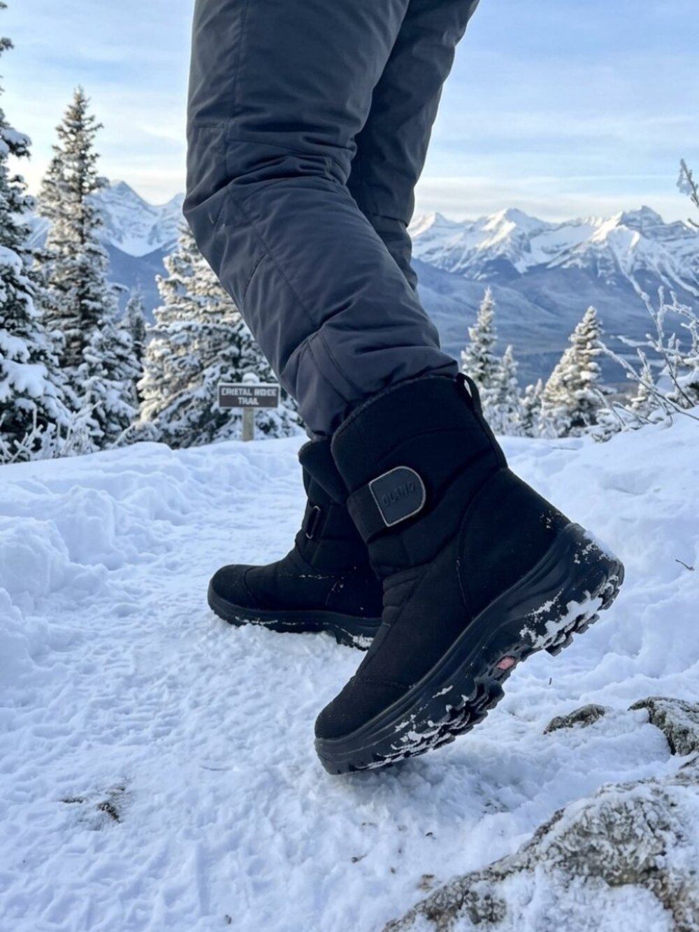 Olang Kiev Black Winter Boots with Ice Grippers